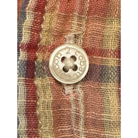 XL Carbon 2 Cobalt Red Plaid Long Sleeve Button Up Shirt - Picture 4 of 10